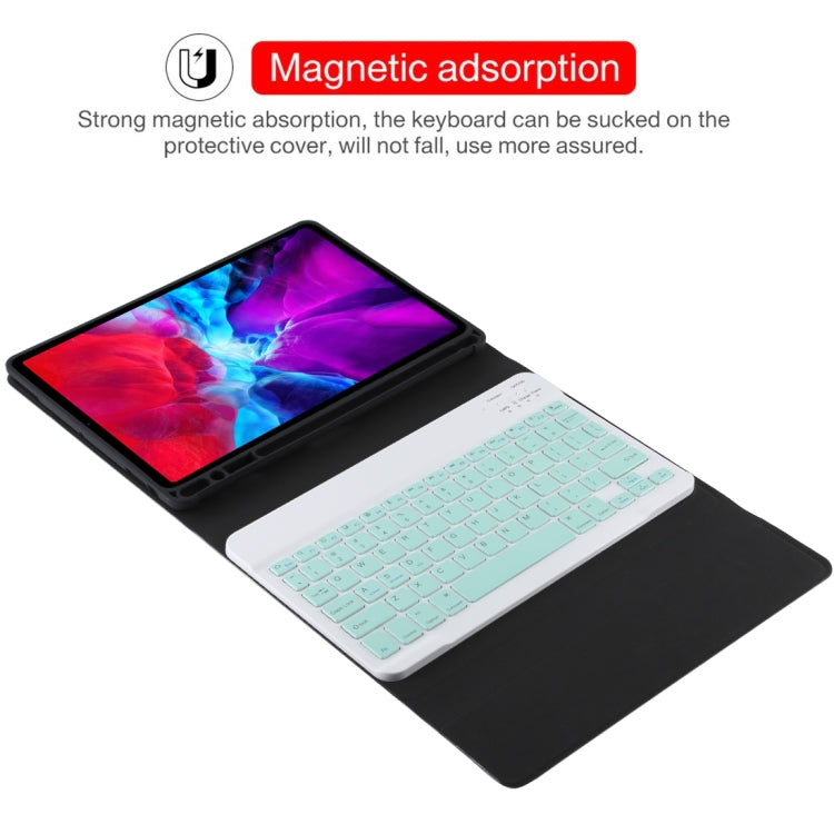 TG11B Detachable Bluetooth Green Keyboard + Microfiber Leather Tablet Case for iPad Pro 11 inch (2020), with Pen Slot & Holder (Black) - For iPad Pro by PMC TechLife | Online Shopping South Africa | PMC TechLife