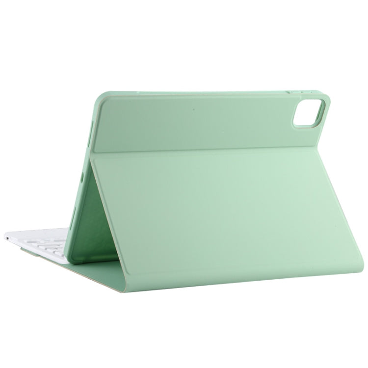 TG11BC Detachable Bluetooth White Keyboard Microfiber Leather Tablet Case for iPad Pro 11 inch (2020), with Touchpad & Pen Slot & Holder (Green) - For iPad Pro by PMC TechLife | Online Shopping South Africa | PMC TechLife | Buy Now Pay Later Mobicred