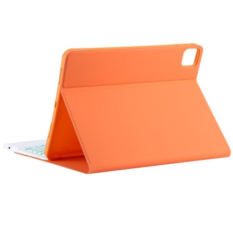 TG11BC Detachable Bluetooth Green Keyboard Microfiber Leather Tablet Case for iPad Pro 11 inch (2020), with Touchpad & Pen Slot & Holder (Orange) - For iPad Pro by PMC TechLife | Online Shopping South Africa | PMC TechLife