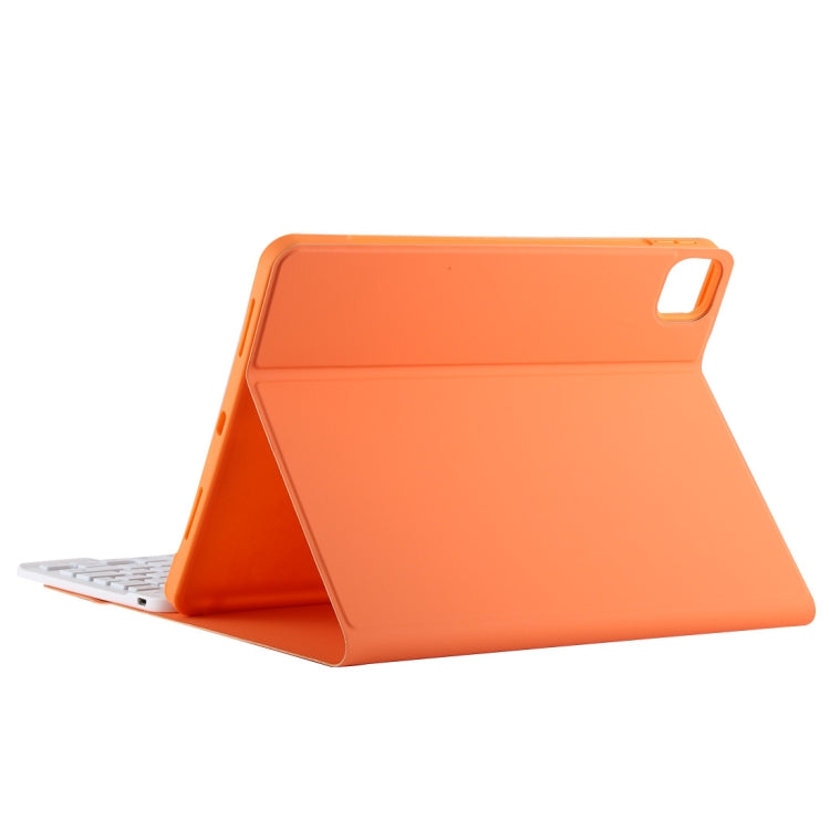 TG11BCS Detachable Bluetooth White Keyboard Microfiber Leather Tablet Case for iPad Pro 11 inch (2020), with Backlight & Touchpad & Pen Slot & Holder (Orange) - For iPad Pro by PMC TechLife | Online Shopping South Africa | PMC TechLife | Buy Now Pay Later Mobicred