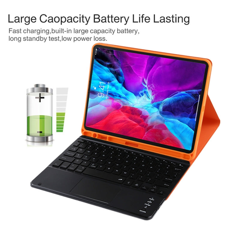 TG11BCS Detachable Bluetooth Black Keyboard Microfiber Leather Tablet Case for iPad Pro 11 inch (2020), with Backlight & Touchpad & Pen Slot & Holder (Orange) - For iPad Pro by PMC TechLife | Online Shopping South Africa | PMC TechLife | Buy Now Pay Later Mobicred