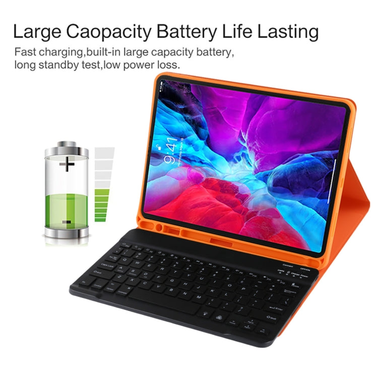 TG11BS Detachable Bluetooth Black Keyboard + Microfiber Leather Tablet Case for iPad Pro 11 inch (2020), with Backlight & Pen Slot & Holder(Orange) - For iPad Pro by PMC TechLife | Online Shopping South Africa | PMC TechLife