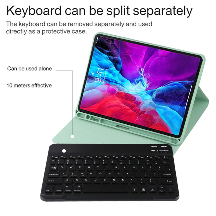 TG11BS Detachable Bluetooth Black Keyboard + Microfiber Leather Tablet Case for iPad Pro 11 inch (2020), with Backlight & Pen Slot & Holder(Green) - For iPad Pro by PMC TechLife | Online Shopping South Africa | PMC TechLife