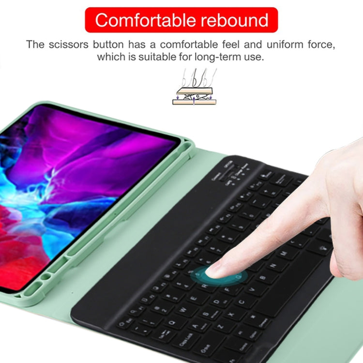 TG11BS Detachable Bluetooth Black Keyboard + Microfiber Leather Tablet Case for iPad Pro 11 inch (2020), with Backlight & Pen Slot & Holder(Green) - For iPad Pro by PMC TechLife | Online Shopping South Africa | PMC TechLife