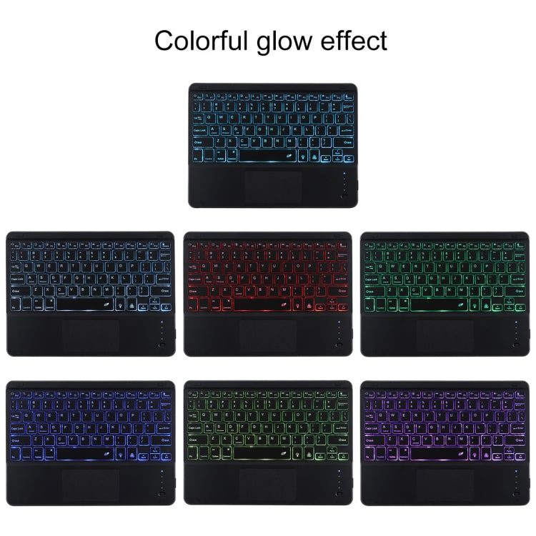 TG-102BCS Detachable Bluetooth Black Keyboard + Microfiber Leather Tablet Case for iPad 10.2 inch / iPad Air (2019), with Touch Pad & Backlight & Pen Slot & Holder (Purple) - For iPad Air by PMC TechLife | Online Shopping South Africa | PMC TechLife