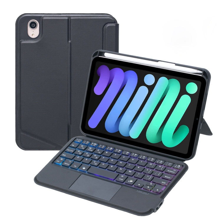 T06-AS For iPad mini6 Touch Backlight Split Type Bluetooth Keyboard Leather Case - For iPad mini by PMC TechLife | Online Shopping South Africa | PMC TechLife