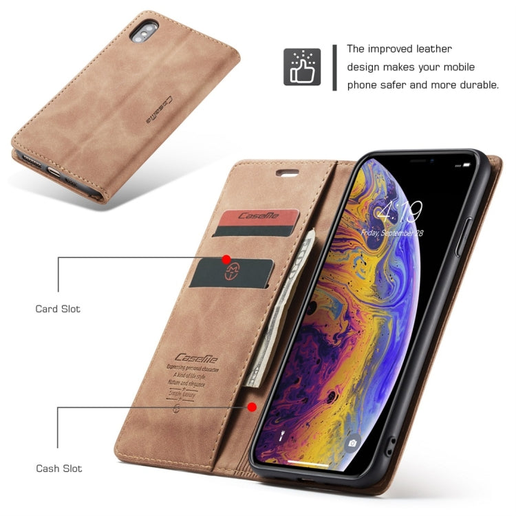For iPhone XS Max CaseMe-013 Multifunctional Retro Frosted Horizontal Flip Leather Case with Card Slot & Holder & Wallet(Brown) - More iPhone Cases by CaseMe | Online Shopping South Africa | PMC Jewellery | Buy Now Pay Later Mobicred