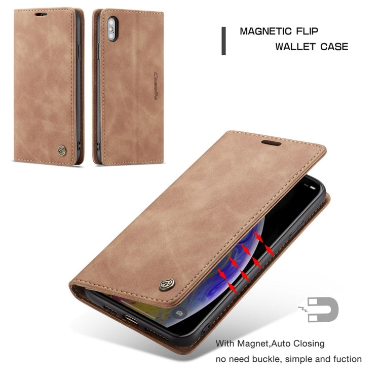For iPhone XS Max CaseMe-013 Multifunctional Retro Frosted Horizontal Flip Leather Case with Card Slot & Holder & Wallet(Brown) - More iPhone Cases by CaseMe | Online Shopping South Africa | PMC Jewellery | Buy Now Pay Later Mobicred