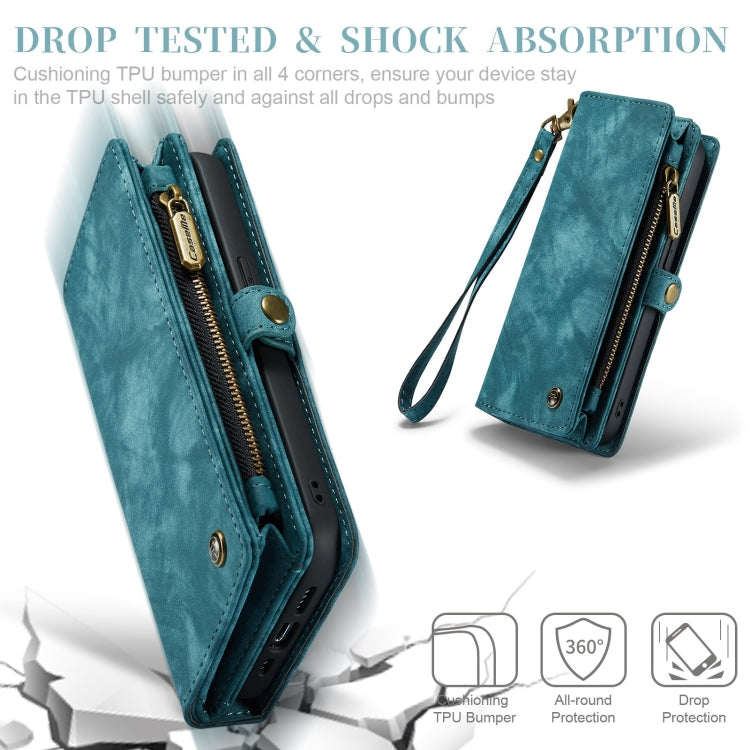 For iPhone XR CaseMe Detachable Multifunctional Horizontal Flip Leather Case with Card Slot & Holder & Zipper Wallet & Photo Frame (Blue) - free shipping - PMC Jewellery - Order now!