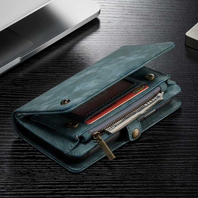 For iPhone XR CaseMe Detachable Multifunctional Horizontal Flip Leather Case with Card Slot & Holder & Zipper Wallet & Photo Frame (Blue) - free shipping - PMC Jewellery - Order now!