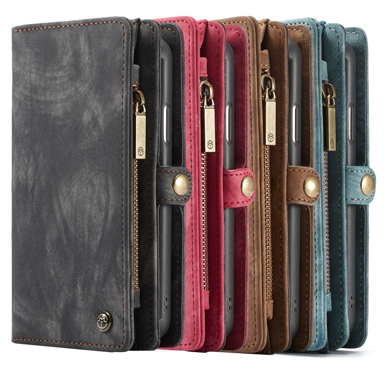 For iPhone XR CaseMe Detachable Multifunctional Horizontal Flip Leather Case with Card Slot & Holder & Zipper Wallet & Photo Frame (Blue) - free shipping - PMC Jewellery - Order now!