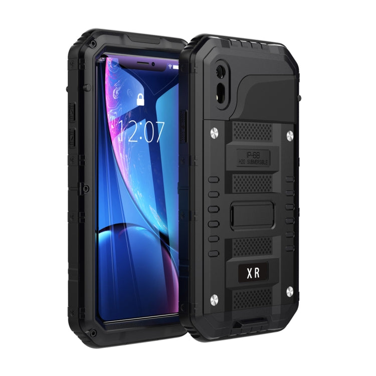 For iPhone XR Waterproof Dustproof Shockproof Zinc Alloy + Silicone Case (Black) - More iPhone Cases by PMC TechLife | Online Shopping South Africa | PMC TechLife