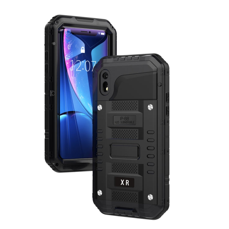 For iPhone XR Waterproof Dustproof Shockproof Zinc Alloy + Silicone Case (Black) - More iPhone Cases by PMC TechLife | Online Shopping South Africa | PMC TechLife