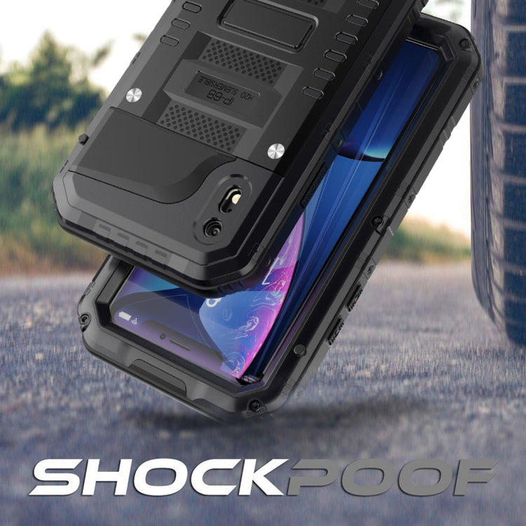 For iPhone XR Waterproof Dustproof Shockproof Zinc Alloy + Silicone Case (Black) - More iPhone Cases by PMC TechLife | Online Shopping South Africa | PMC TechLife
