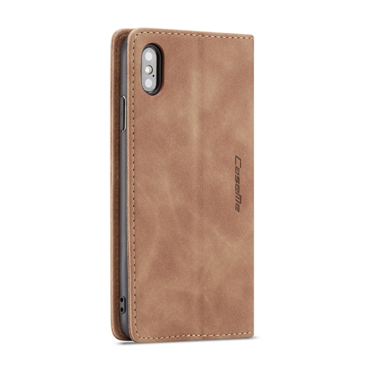 For iPhone X / XS CaseMe-013 Multifunctional Retro Frosted Horizontal Flip Leather Case with Card Slot & Holder & Wallet(Brown) - free shipping - PMC Jewellery - Order now!