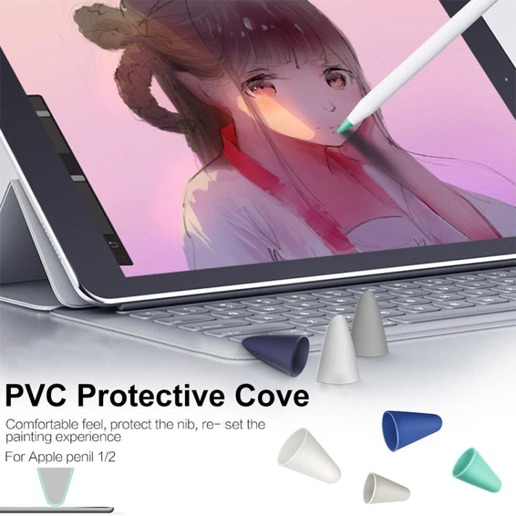 4 PCS Non-slip Mute Wear-resistant Nib Cover for Apple Pencil 1 / 2(White) - Pencil Accessories by PMC Jewellery | Online Shopping South Africa | PMC Jewellery | Buy Now Pay Later Mobicred