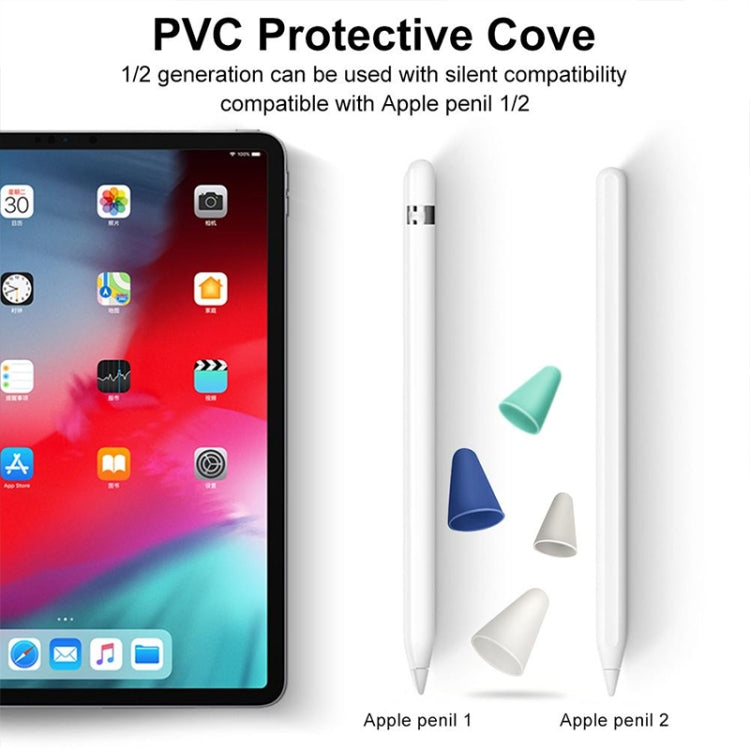 8 PCS Non-slip Mute Wear-resistant Nib Cover for Apple Pencil 1 / 2(Transparent) - Pencil Accessories by PMC Jewellery | Online Shopping South Africa | PMC Jewellery | Buy Now Pay Later Mobicred