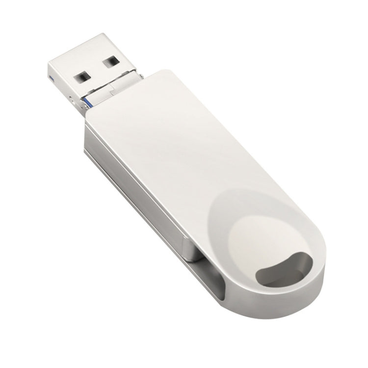 S29 3 in 1 16GB Micro USB + USB + 8 Pin Interface Metal Twister Flash Disk(Silver) - USB Flash Drives by PMC Jewellery | Online Shopping South Africa | PMC Jewellery | Buy Now Pay Later Mobicred