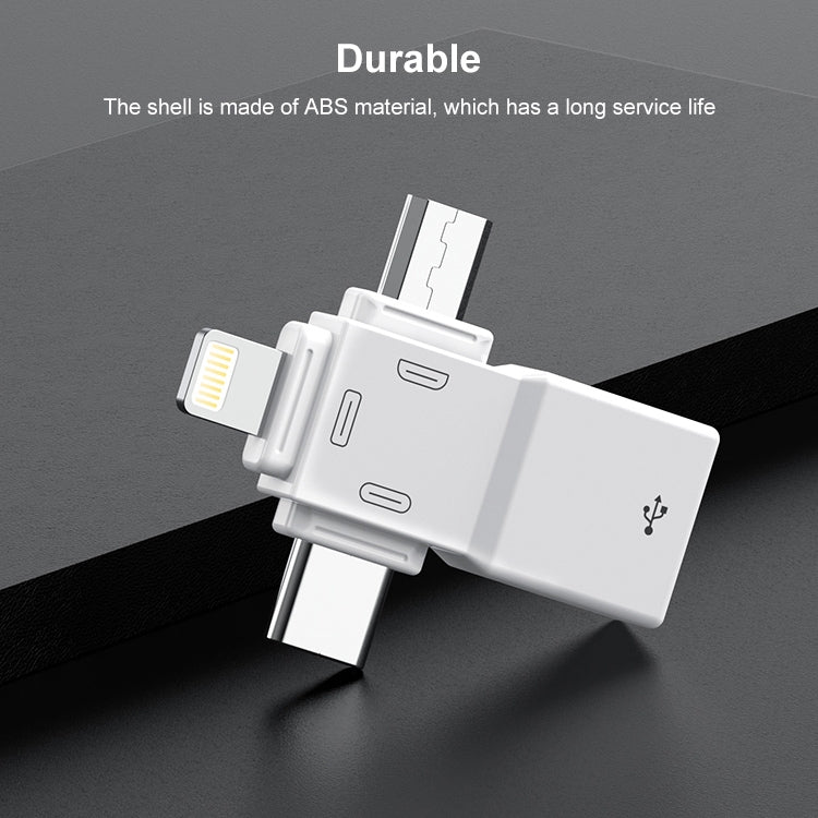 USB 2.0 to 8 Pin + USB-C / Type-C + Micro USB  OTG Adapter - Converter & Adapter by PMC Jewellery | Online Shopping South Africa | PMC Jewellery | Buy Now Pay Later Mobicred