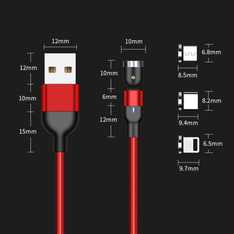 1m 2A Output USB to 8 Pin Nylon Braided Rotate Magnetic Charging Cable(Red) - Charging Cable & Head by PMC Jewellery | Online Shopping South Africa | PMC Jewellery | Buy Now Pay Later Mobicred