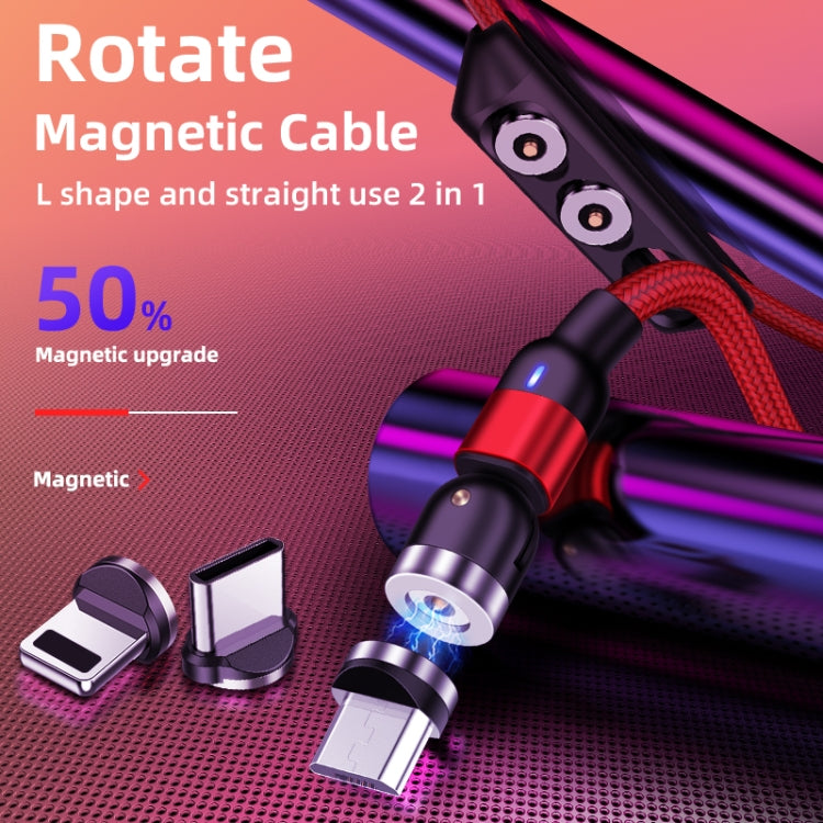 2m 2A Output 3 in 1 USB to 8 Pin + USB-C / Type-C + Micro USB Nylon Braided Rotate Magnetic Charging Cable (Purple) - Charging Cable & Head by PMC Jewellery | Online Shopping South Africa | PMC Jewellery | Buy Now Pay Later Mobicred