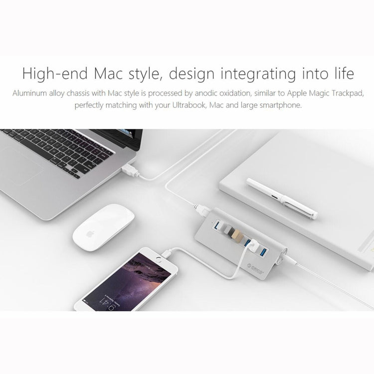ORICO M3H7-V1 Aluminum Alloy 7 USB 3.0 Ports HUB with 30W Power Adapter - free shipping - PMC Jewellery - Order now!