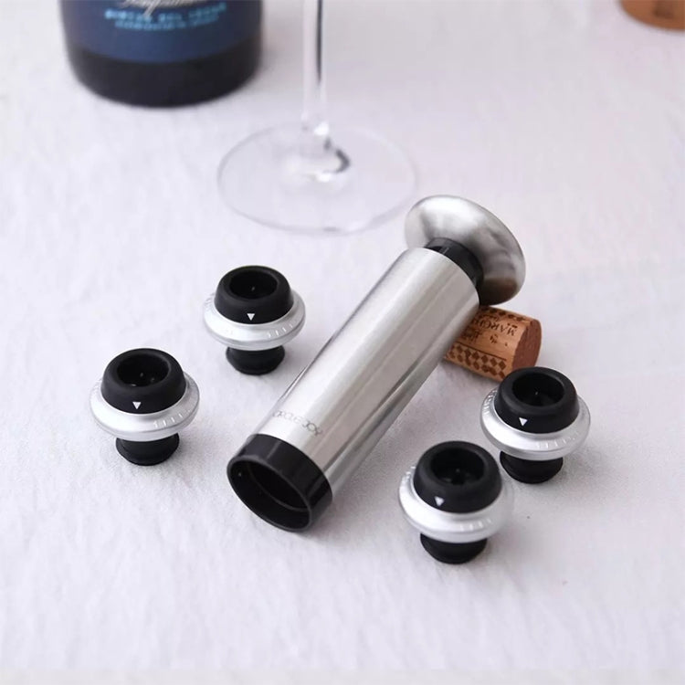 Original Xiaomi Youpin CircleJoy Stainless Steel Red Wine Preservation Stopper Set, Style: 4 Stoppers in One Pump - Bottle Stopper by Xiaomi Youpin | Online Shopping South Africa | PMC TechLife | Buy Now Pay Later Mobicred