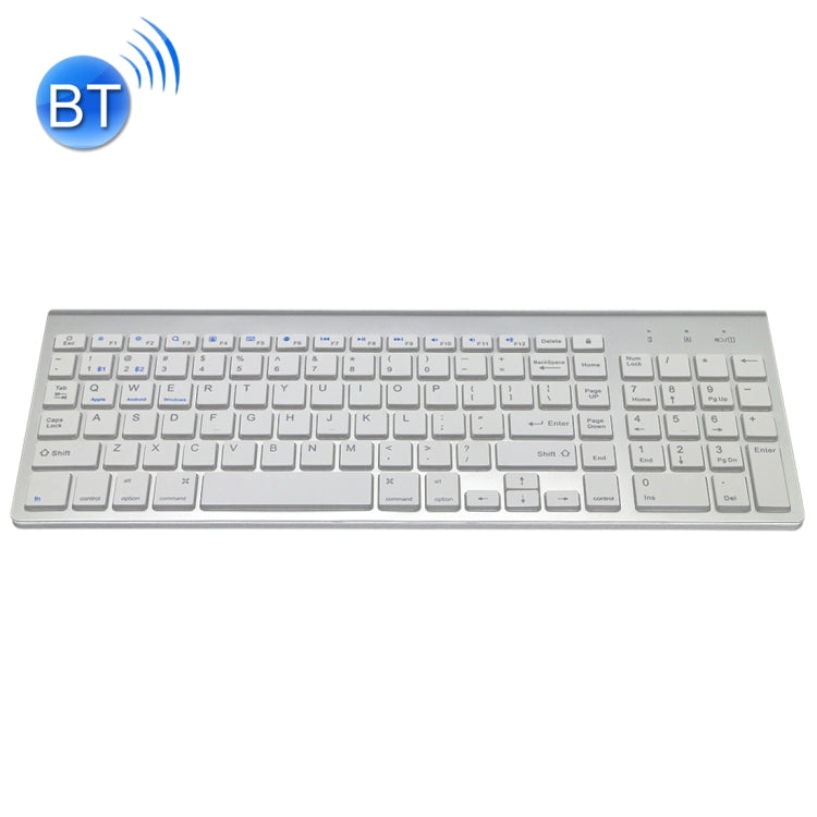 K368 Dual Mode Dual Channel 102 Keys Wireless Bluetooth Keyboard for Laptop, Notebook, Tablet and Smartphones, Support Android / iOS / Windows or An Updated Version(Silver) - Wireless Keyboard by PMC Jewellery | Online Shopping South Africa | PMC Jewellery | Buy Now Pay Later Mobicred