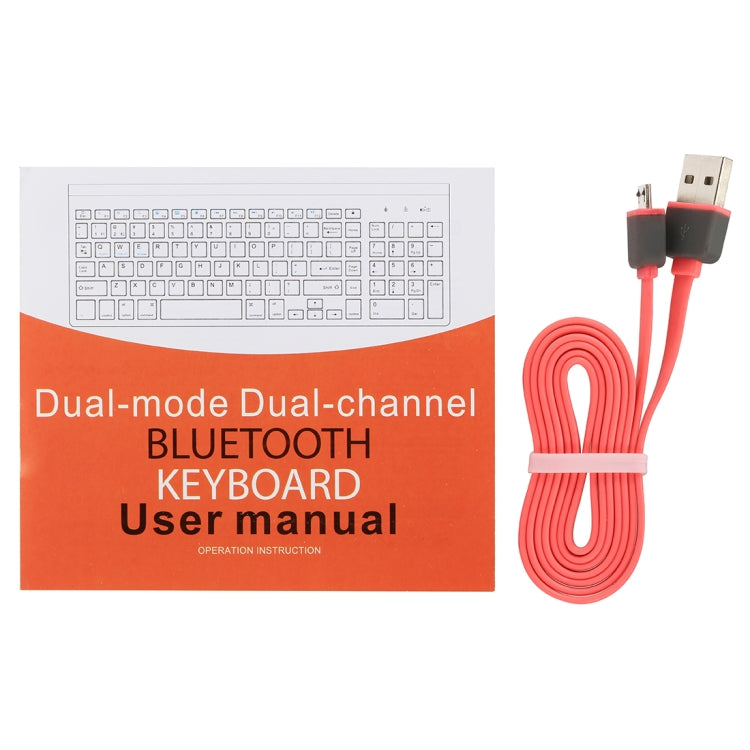 K368 Dual Mode Dual Channel 102 Keys Wireless Bluetooth Keyboard for Laptop, Notebook, Tablet and Smartphones, Support Android / iOS / Windows or An Updated Version(Silver) - Wireless Keyboard by PMC Jewellery | Online Shopping South Africa | PMC Jewellery | Buy Now Pay Later Mobicred