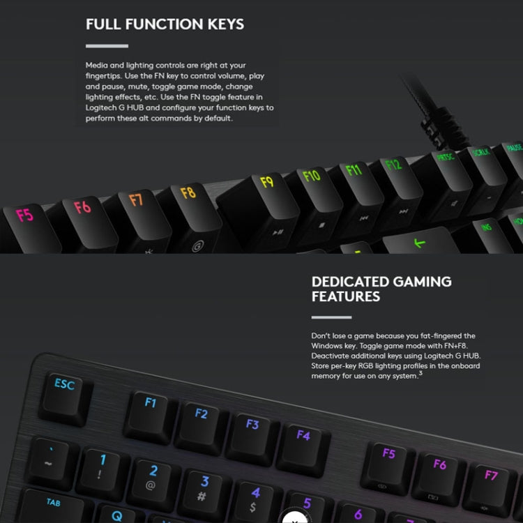 Logitech G512 RGB C-axis Mechanical Wired Gaming Keyboard, Length: 1.8m (Black) - free shipping - PMC Jewellery - Order now!