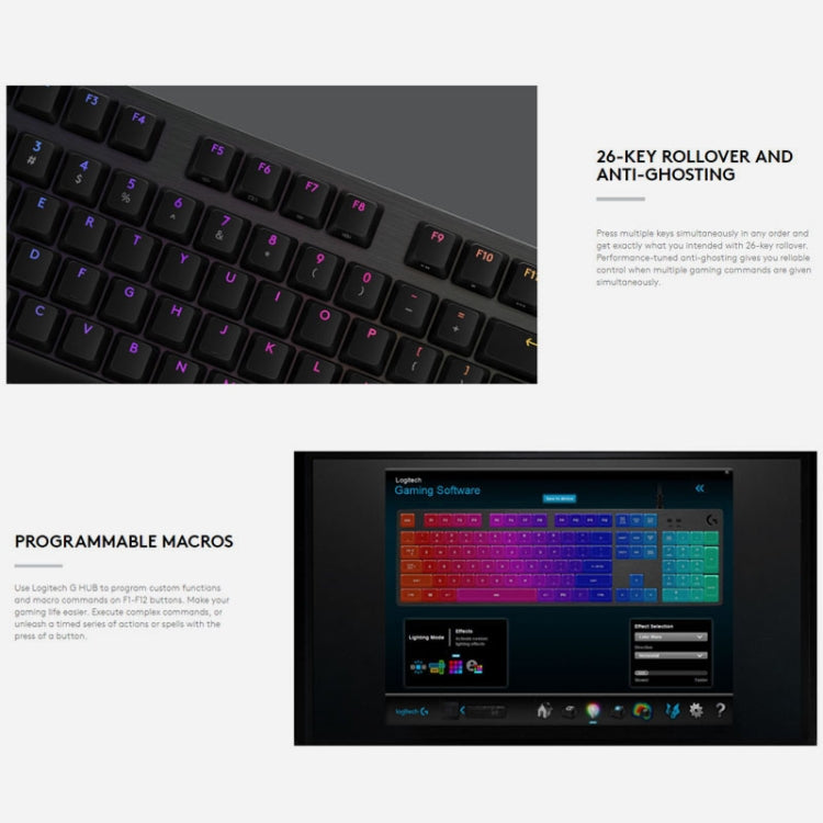 Logitech G512 RGB C-axis Mechanical Wired Gaming Keyboard, Length: 1.8m (Black) - free shipping - PMC Jewellery - Order now!