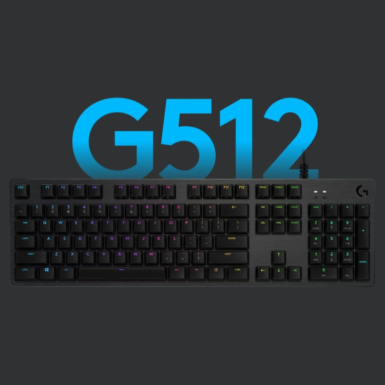 Logitech G512 RGB L-axis Mechanical Wired Gaming Keyboard, Length: 1.8m (Black) - free shipping - PMC Jewellery - Order now!