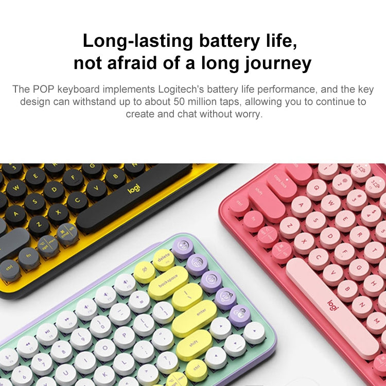 Logitech POP KEYS Round Button Bluetooth Mechanical Keyboard(Yellow) - free shipping - PMC Jewellery - Order now!