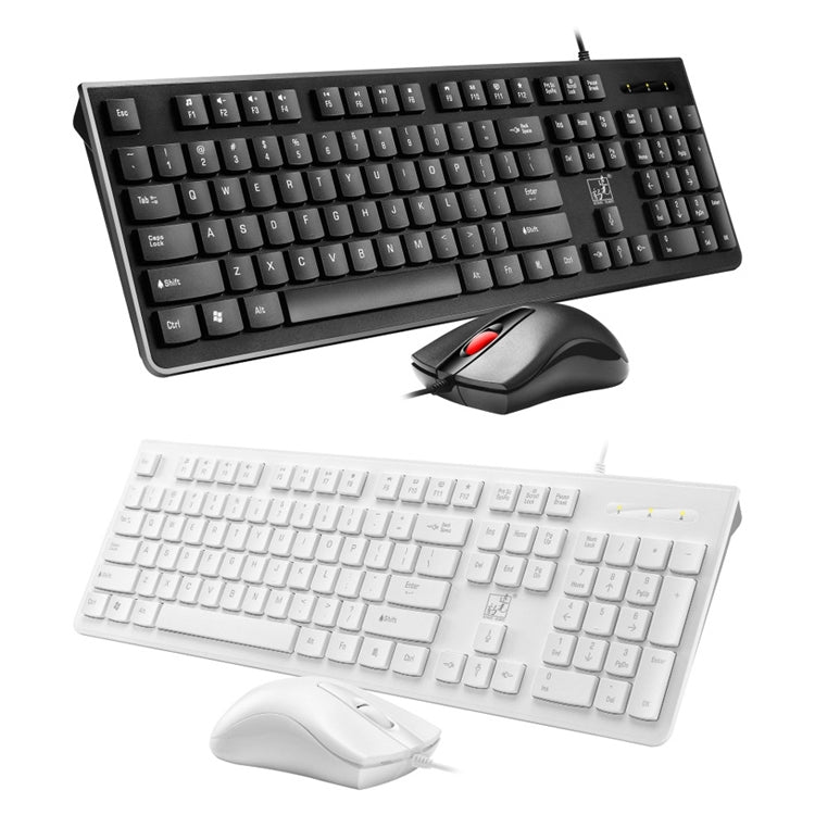 ZGB S500 Square Keycap Wired Keyboard + Mouse Set (Black) - free shipping - PMC Jewellery - Order now!
