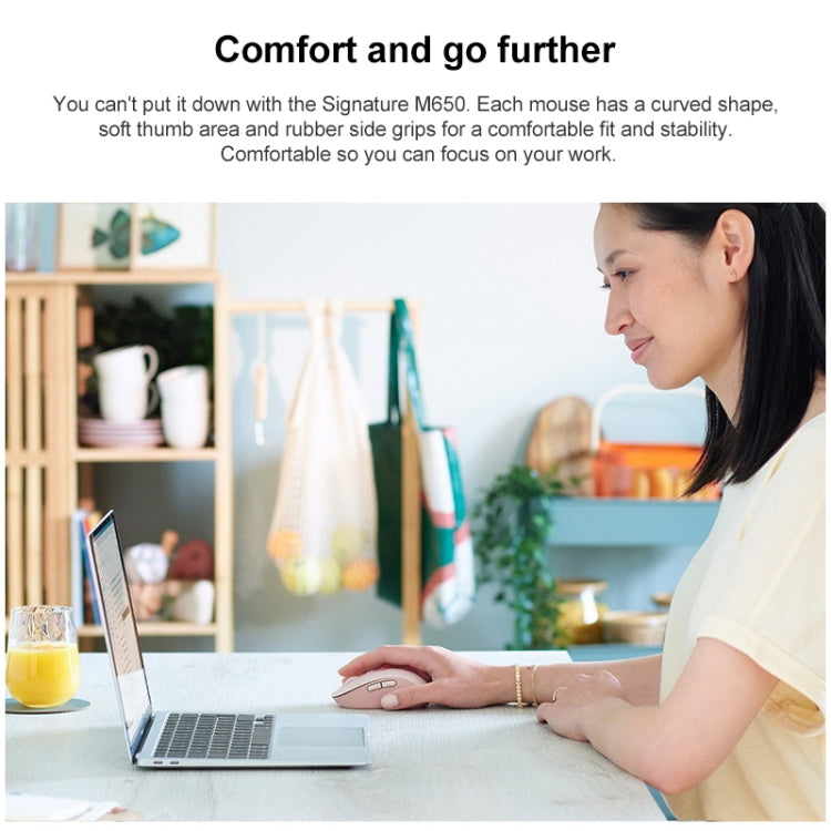 Logitech M650 5-keys 2000 DPI Wireless Bluetooth Silent Mouse (Pink) - free shipping - PMC Jewellery - Order now!