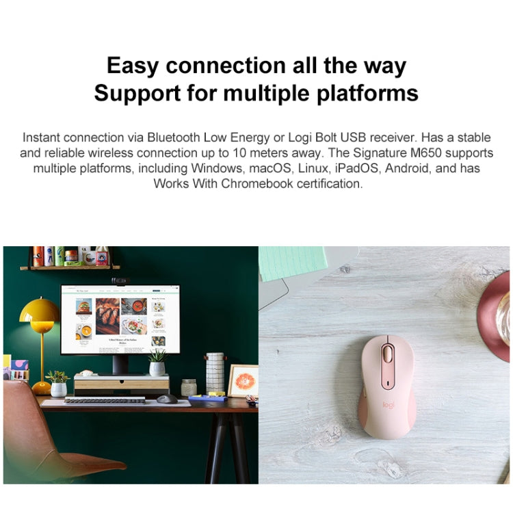 Logitech M650 5-keys 2000 DPI Wireless Bluetooth Silent Mouse (Black) - free shipping - PMC Jewellery - Order now!