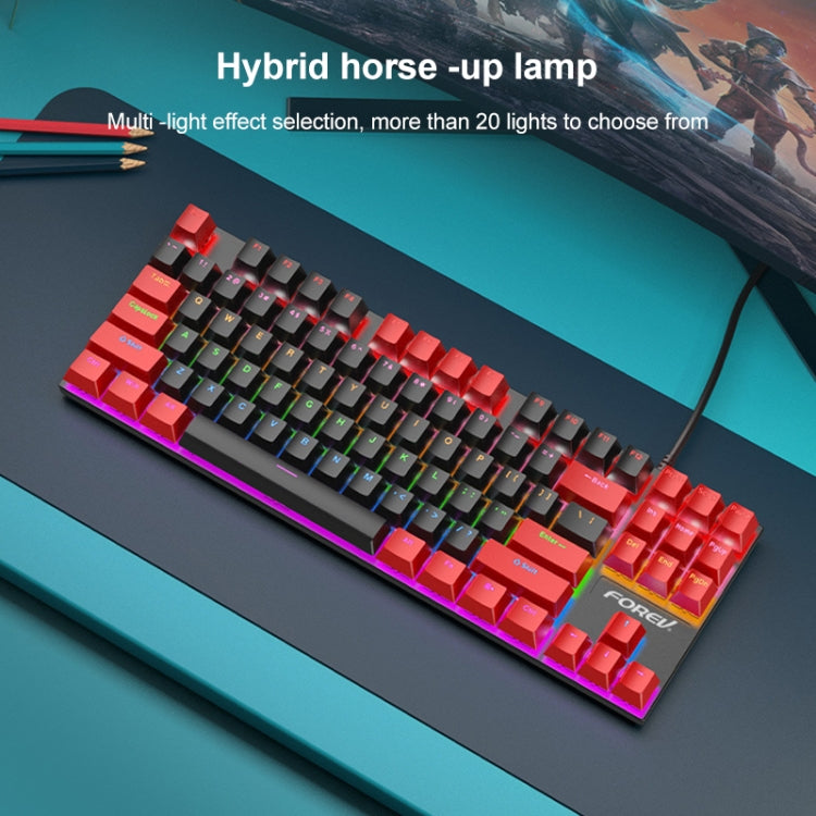 FOREV FV-301 87-keys Blue Axis Mechanical Gaming Keyboard, Cable Length: 1.6m(Pink + White) - free shipping - PMC Jewellery - Order now!