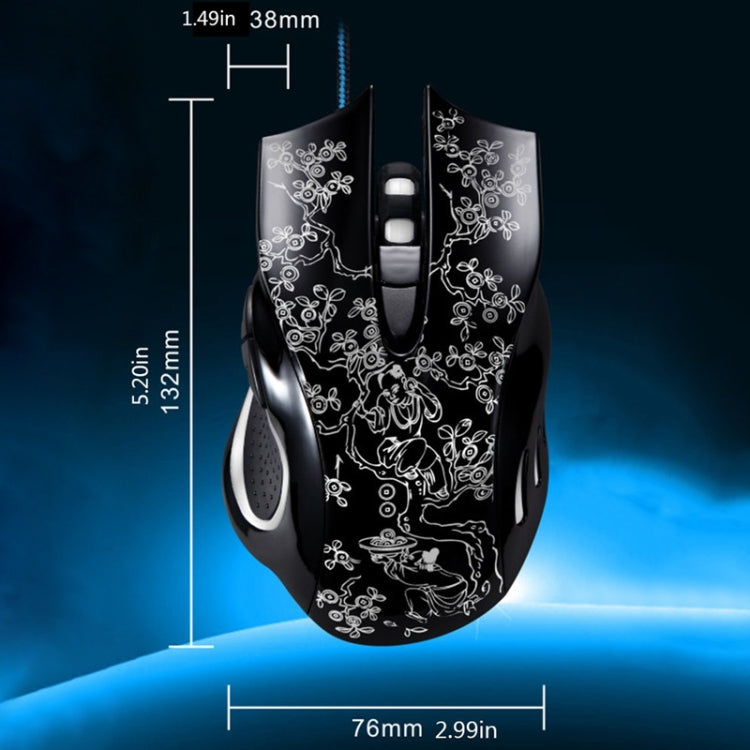 Chasing Leopard 169 USB 2400DPI Four-speed Adjustable LED Backlight Wired Optical E-sport Gaming Mouse with Counter Weight, Length: 1.45m(Black) - free shipping - PMC TechLife - Order now!