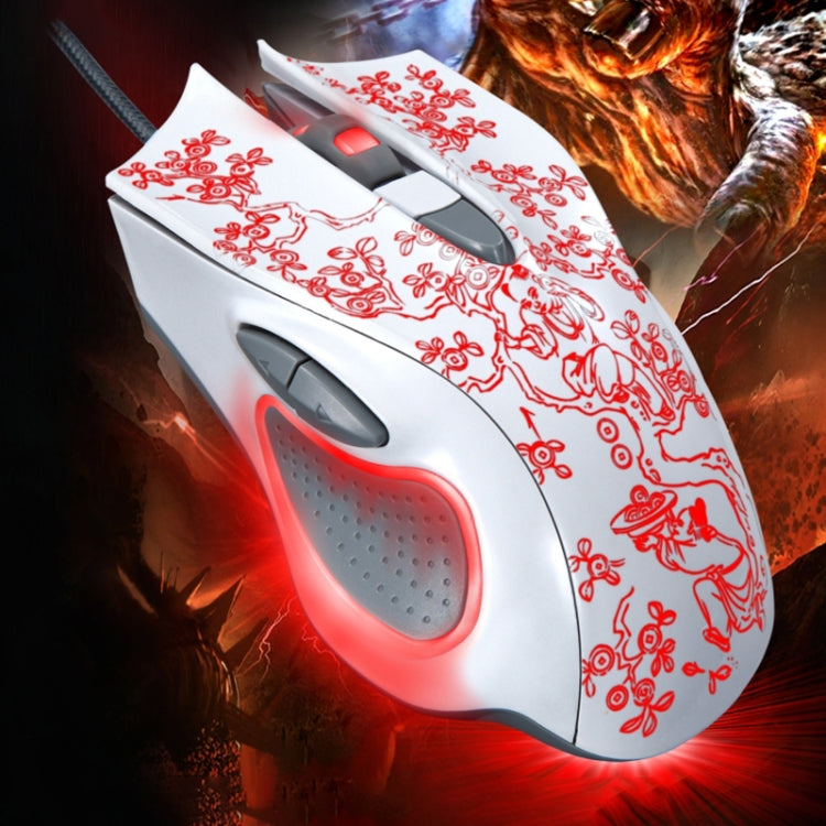 ZGB 169 USB 2400DPI Four-speed Adjustable LED Backlight Wired Optical E-sport Gaming Mouse with Counter Weight, Length: 1.45m(White) - free shipping - PMC TechLife - Order now!