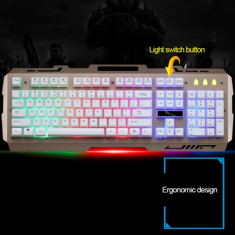 ZGB G700 104 Keys USB Wired Mechanical Feel Glowing Metal Panel Suspension Gaming Keyboard with Phone Holder(Black) - Wired Keyboard by PMC Jewellery | Online Shopping South Africa | PMC Jewellery | Buy Now Pay Later Mobicred