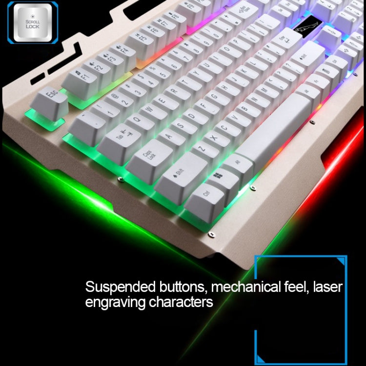 ZGB G700 104 Keys USB Wired Mechanical Feel Glowing Metal Panel Suspension Gaming Keyboard with Phone Holder(Black) - Wired Keyboard by PMC Jewellery | Online Shopping South Africa | PMC Jewellery | Buy Now Pay Later Mobicred