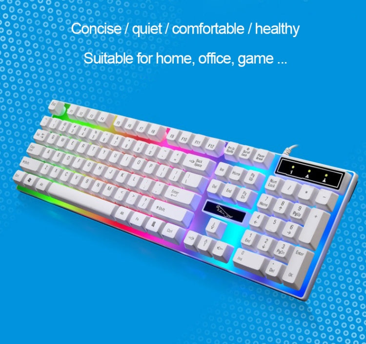 ZGB G21 1600 DPI Professional Wired Colorful Backlight Mechanical Feel Suspension Keyboard + Optical Mouse Kit for Laptop, PC(White) - Wired Keyboard by PMC TechLife | Online Shopping South Africa | PMC TechLife | Buy Now Pay Later Mobicred