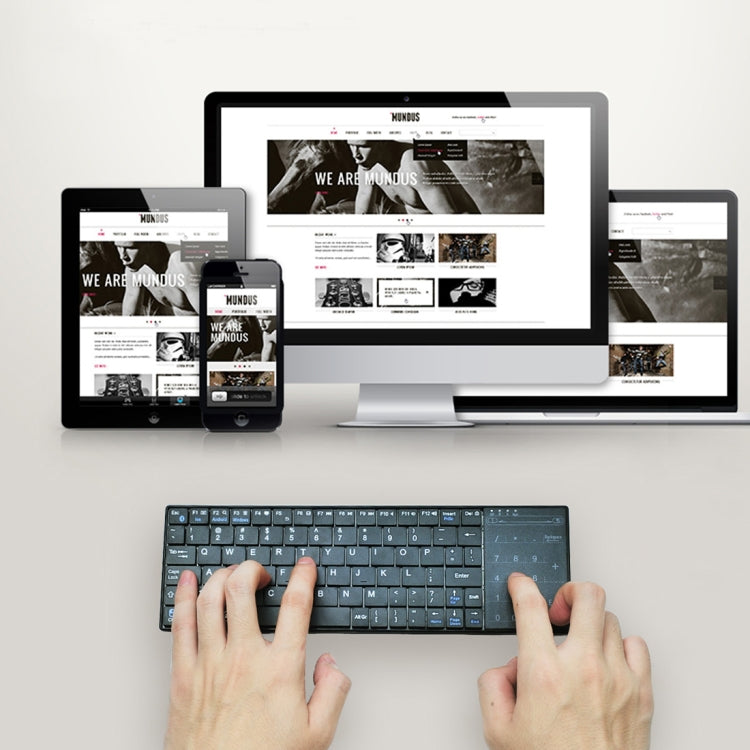 K-07 ABS Wireless Chargeable Bluetooth Touch Keyboard(Black) - free shipping - PMC Jewellery - Order now!