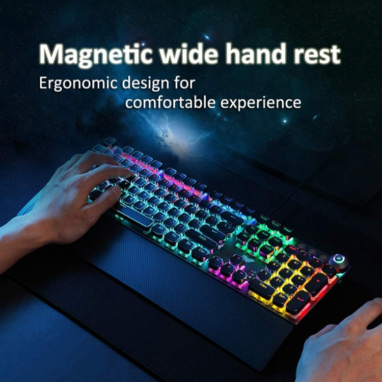 AULA F2088 108 Keys Mixed Light Plating Punk Mechanical Blue Switch Wired USB Gaming Keyboard with Metal Button(Silver) - free shipping - PMC Jewellery - Order now!