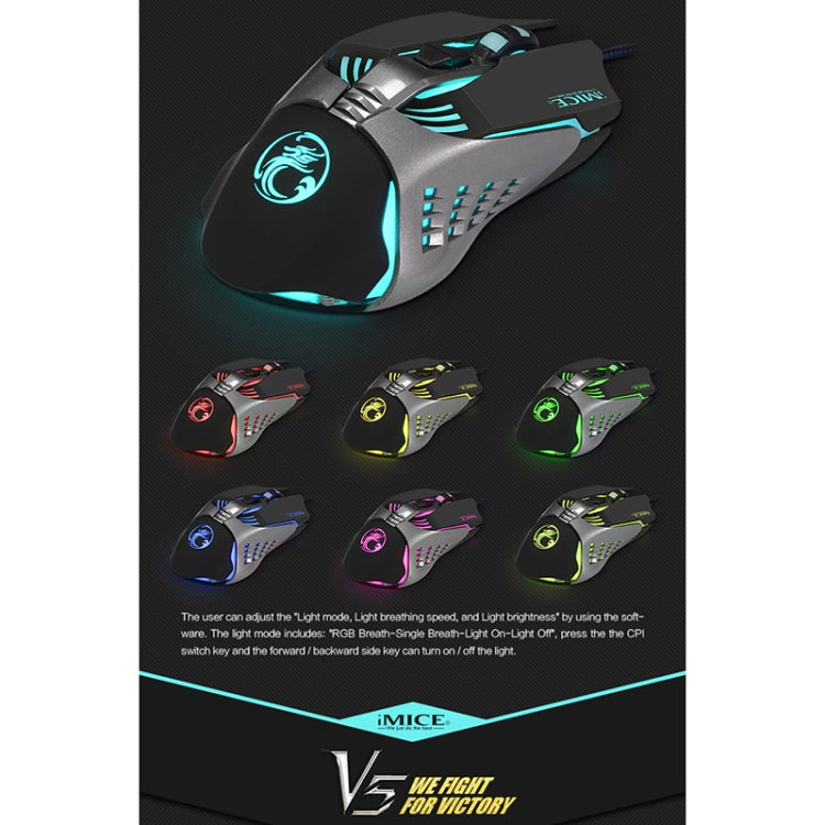 iMICE V5 USB 7 Buttons 4000 DPI Wired Optical Colorful Backlight Gaming Mouse for Computer PC Laptop (White) - free shipping - PMC TechLife - Order now!