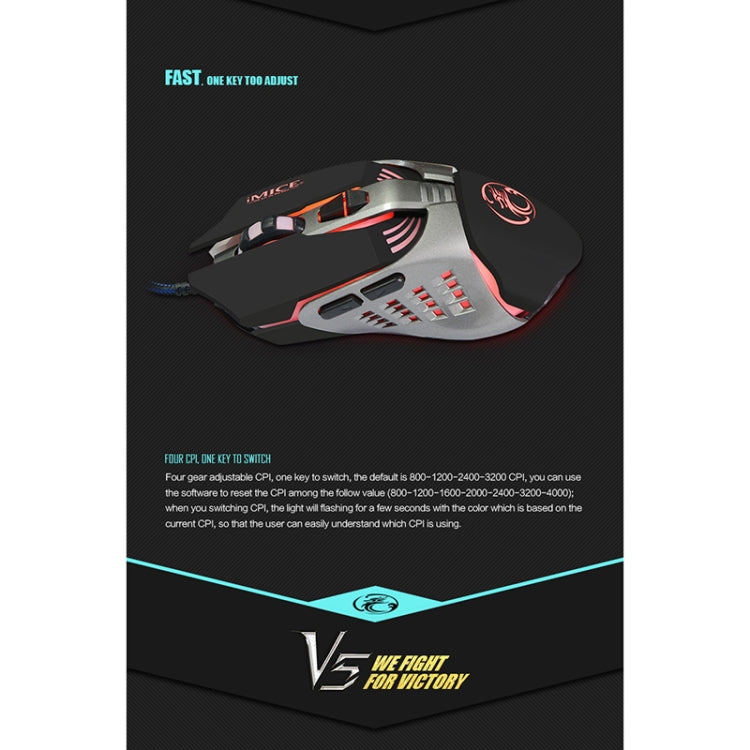 iMICE V5 USB 7 Buttons 4000 DPI Wired Optical Colorful Backlight Gaming Mouse for Computer PC Laptop (White) - free shipping - PMC TechLife - Order now!