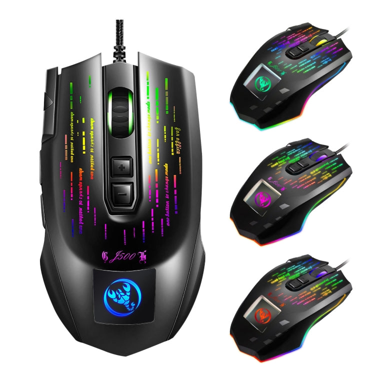 HXSJ J500 7 Keys RGB Programmable Display Screen Gaming Wired Mouse - free shipping - PMC Jewellery - Order now!