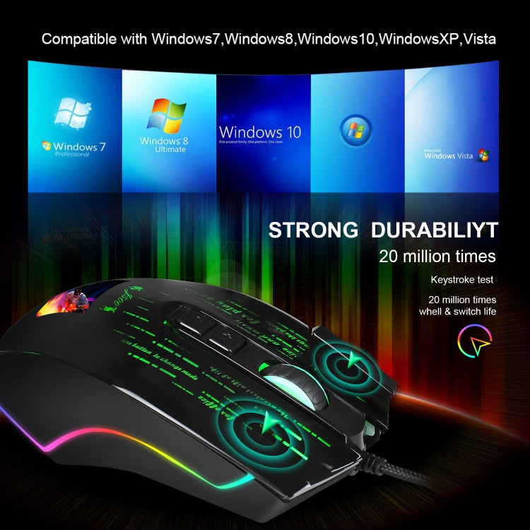 HXSJ J500 7 Keys RGB Programmable Display Screen Gaming Wired Mouse - free shipping - PMC Jewellery - Order now!