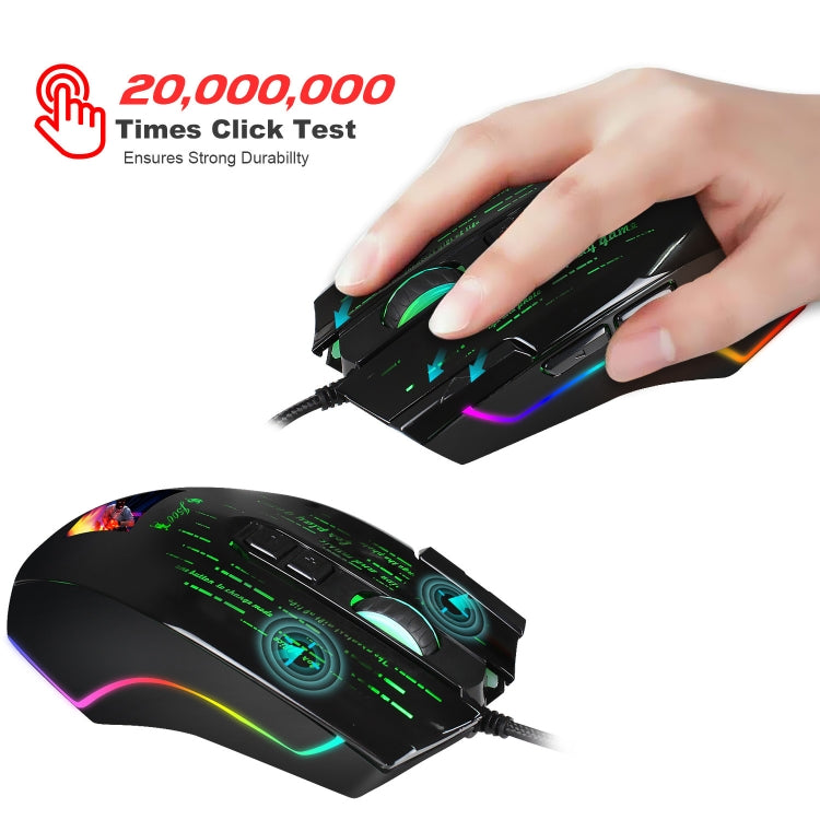 HXSJ J500 7 Keys RGB Programmable Display Screen Gaming Wired Mouse - free shipping - PMC Jewellery - Order now!