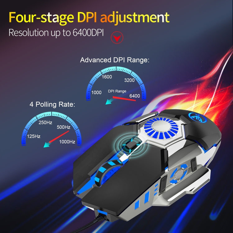 HXSJ J700 Colorful Lighting Programmable E-sports Gaming Wired Mouse - free shipping - PMC TechLife - Order now!